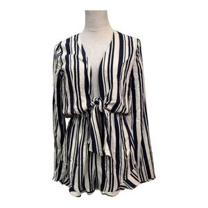 NWT Tobi Blue and White Stripe Romper Size M